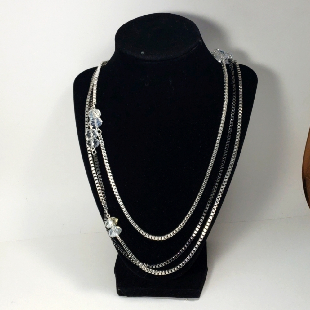BALLET, Polished  34 inches Multi-strand  3 metals beaded long Necklace - Picture 3 of 7